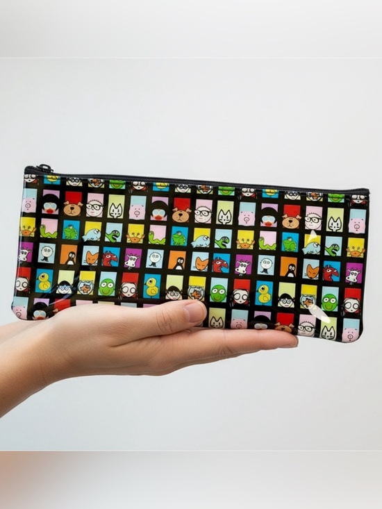 David & Goliath Handbags - David and Goliath y2k vinyl zipper pouch, Multi-Color, 9.25x4”